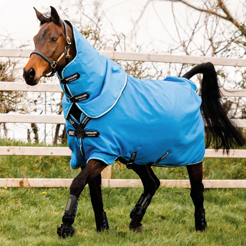 Horseware Amigo Hero 900 Plus 200g Turnout Rug Disc Front - Daphne Blue/Black/White/Blue